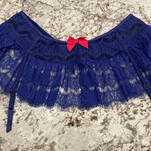 Victoria’s Secret VS Sexy Little Things Lace Skirt Garter Belt in Blue M/L